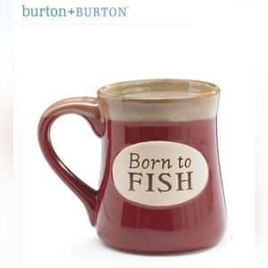 burton + Burton BORN TO FISH SERENITY PRAYER PORCELAIN Ceramic MUG